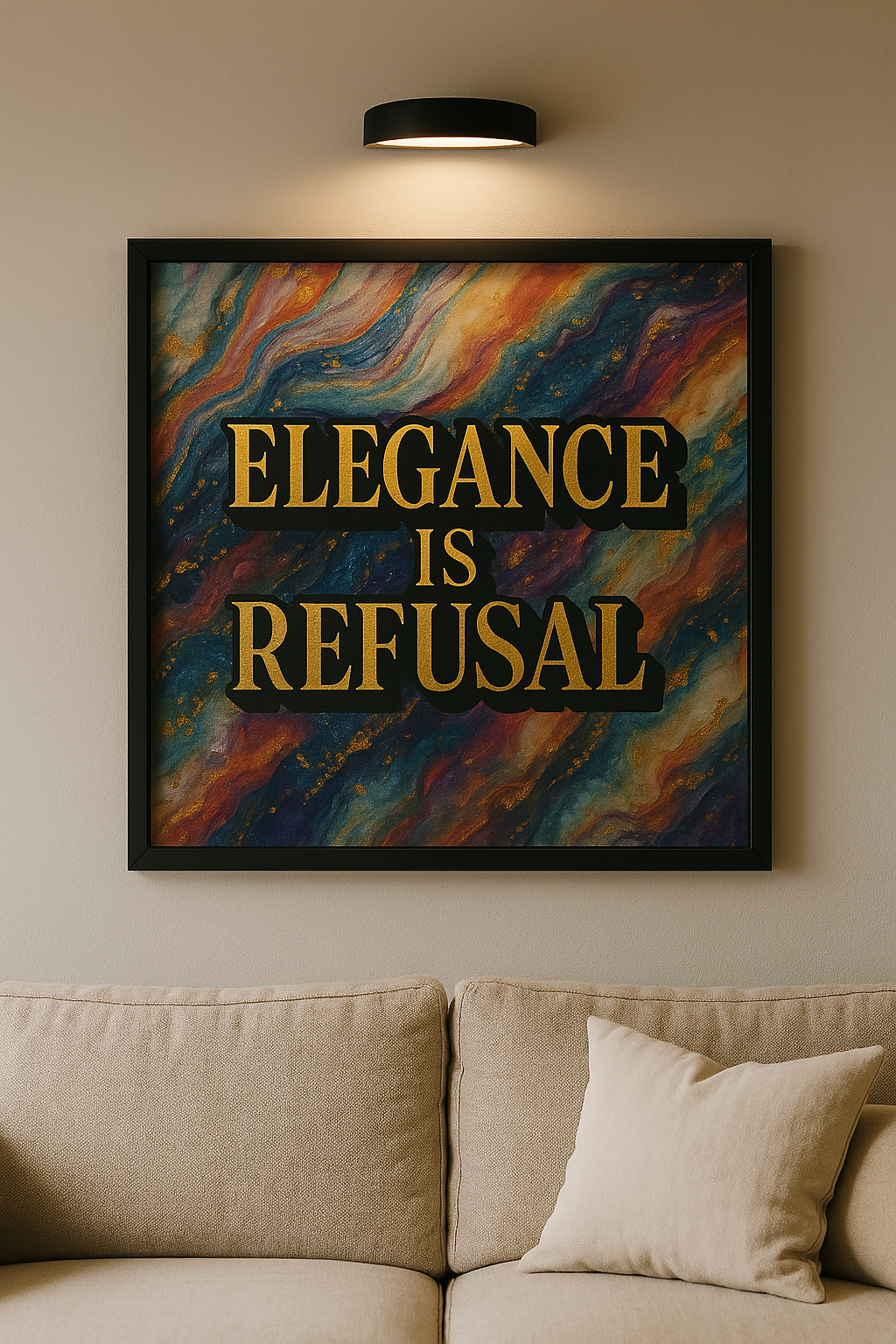 Elegance Is Refusal” – Luxe Discipline Wall Frame