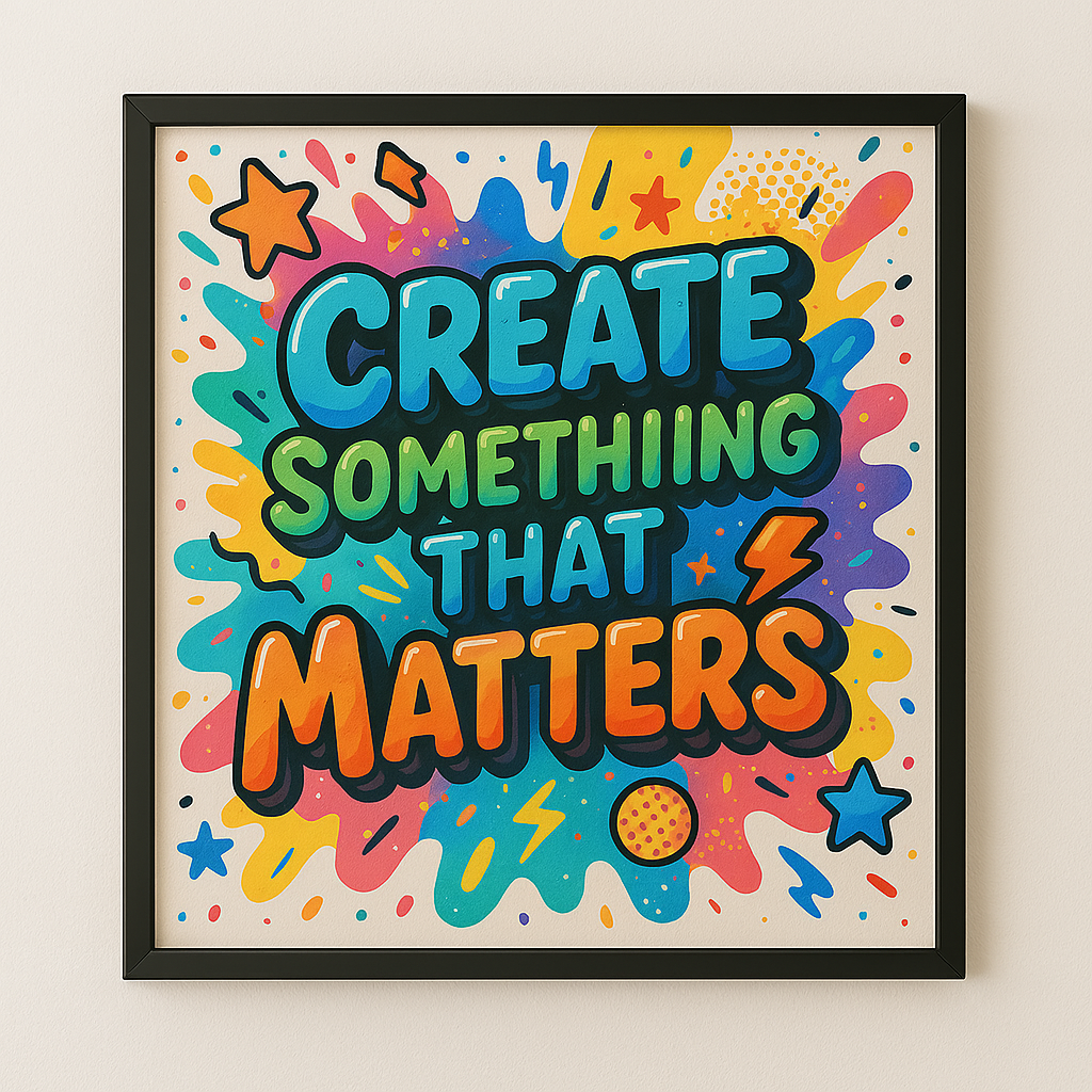 Create Something That Matters” – Power Pop Wall Frame