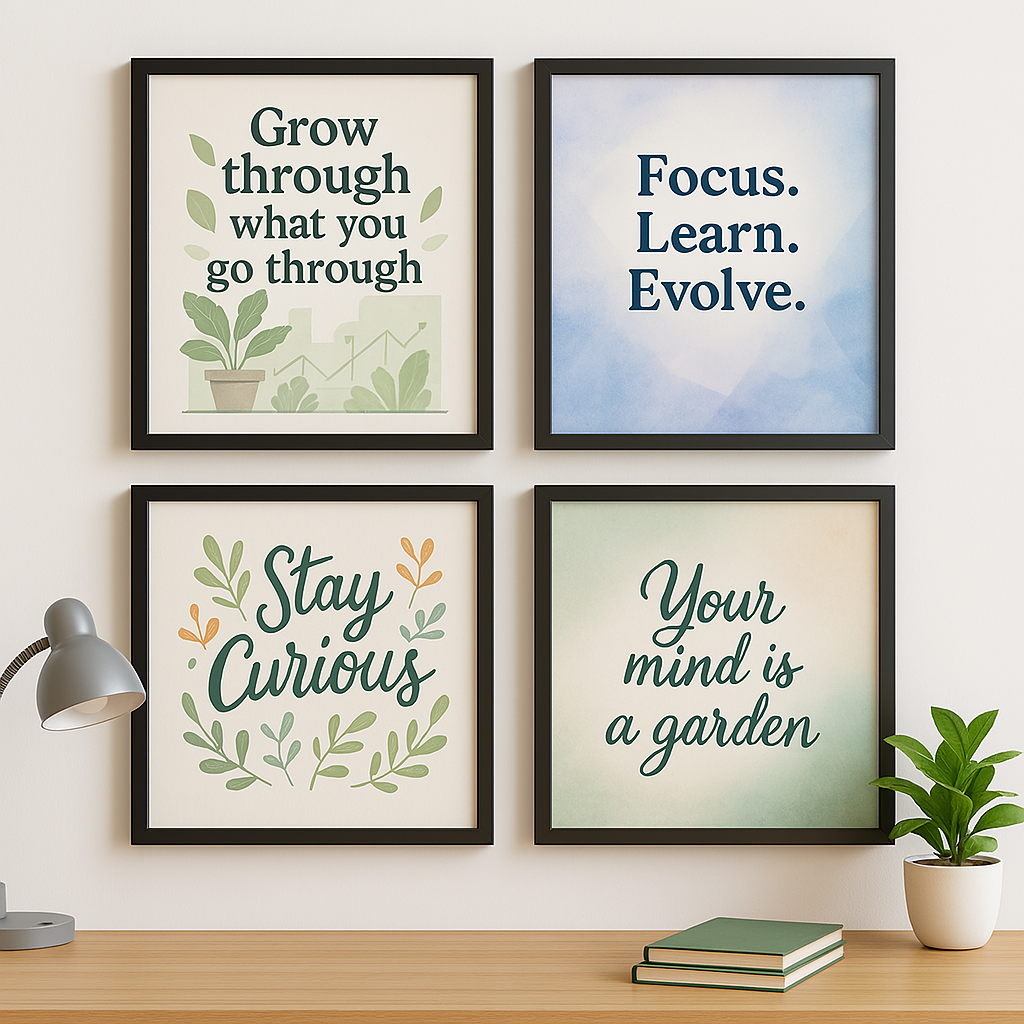 Nurture Your Inner Garden – Motivational Wall Art Set