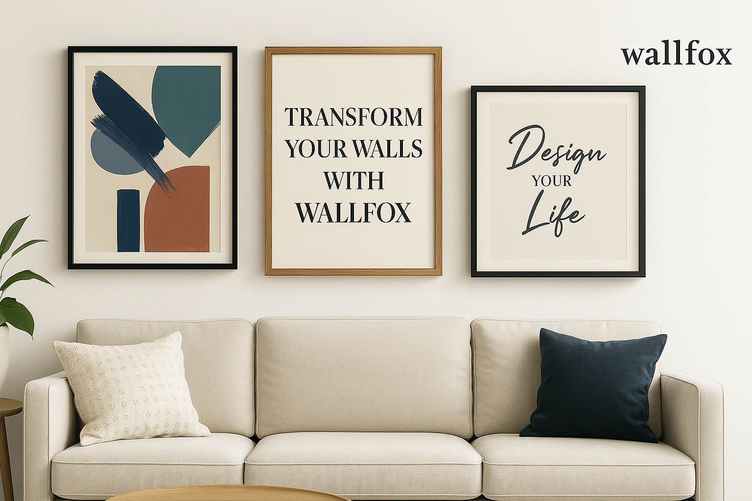 Wallfox Signature Series – Minimalist Quote & Abstract Wall Art Set (Set of 3)