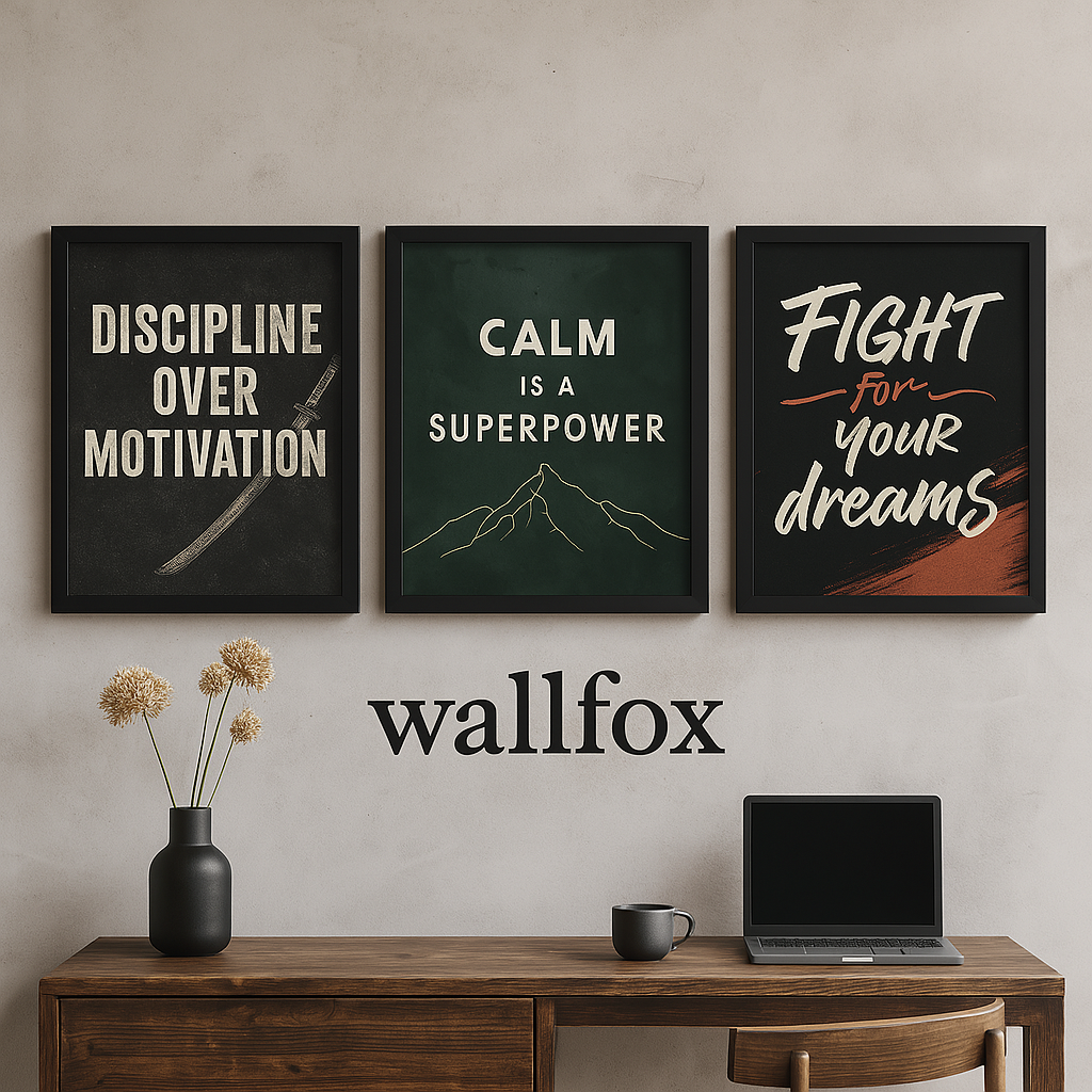 Warrior Mindset Wall Art Set – Strength Series (Set of 3)