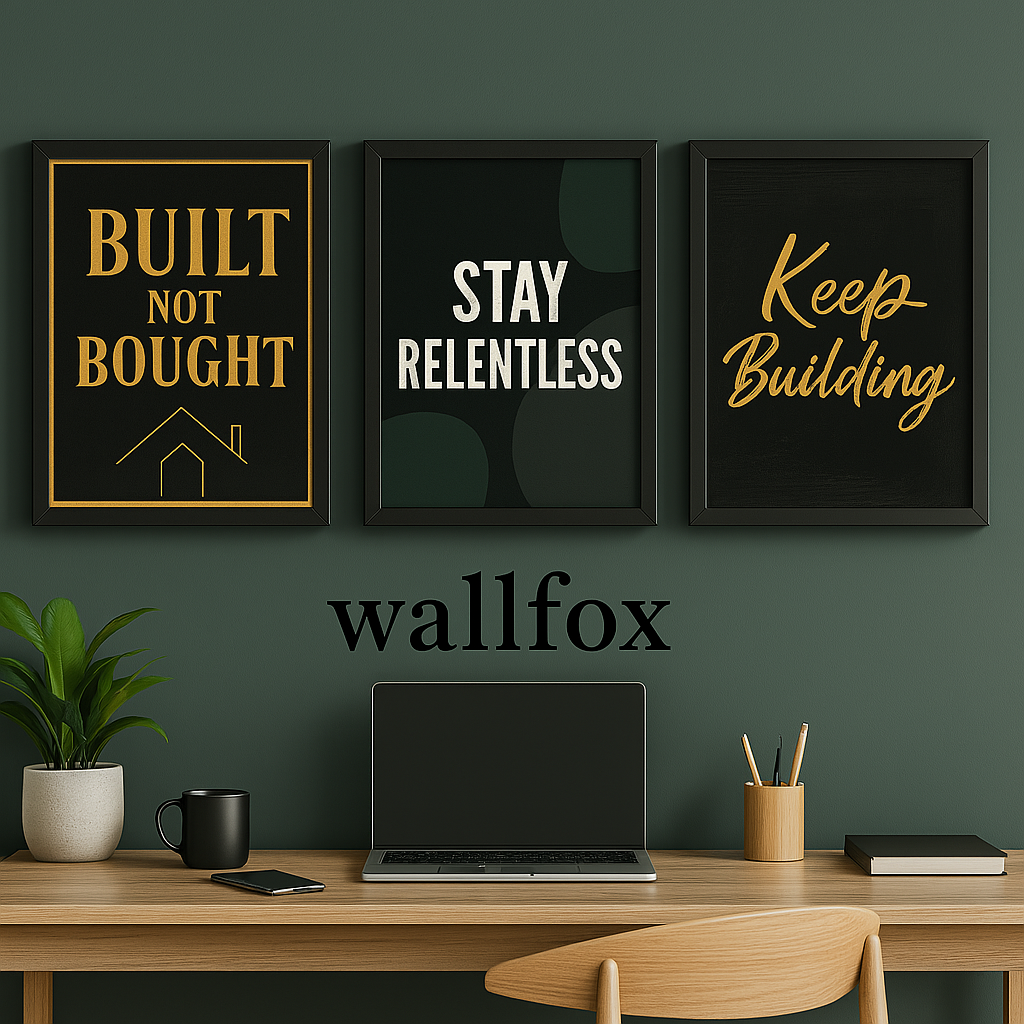 Relentless Builder Wall Art Set – Hustle Series (Set of 3)