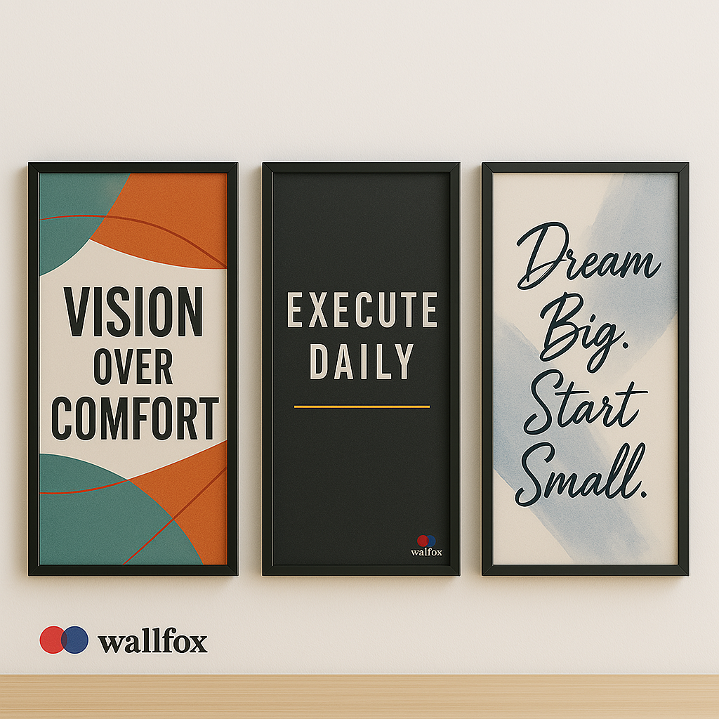 Vision in Action – Motivational Wall Frame Set (Set of 3)