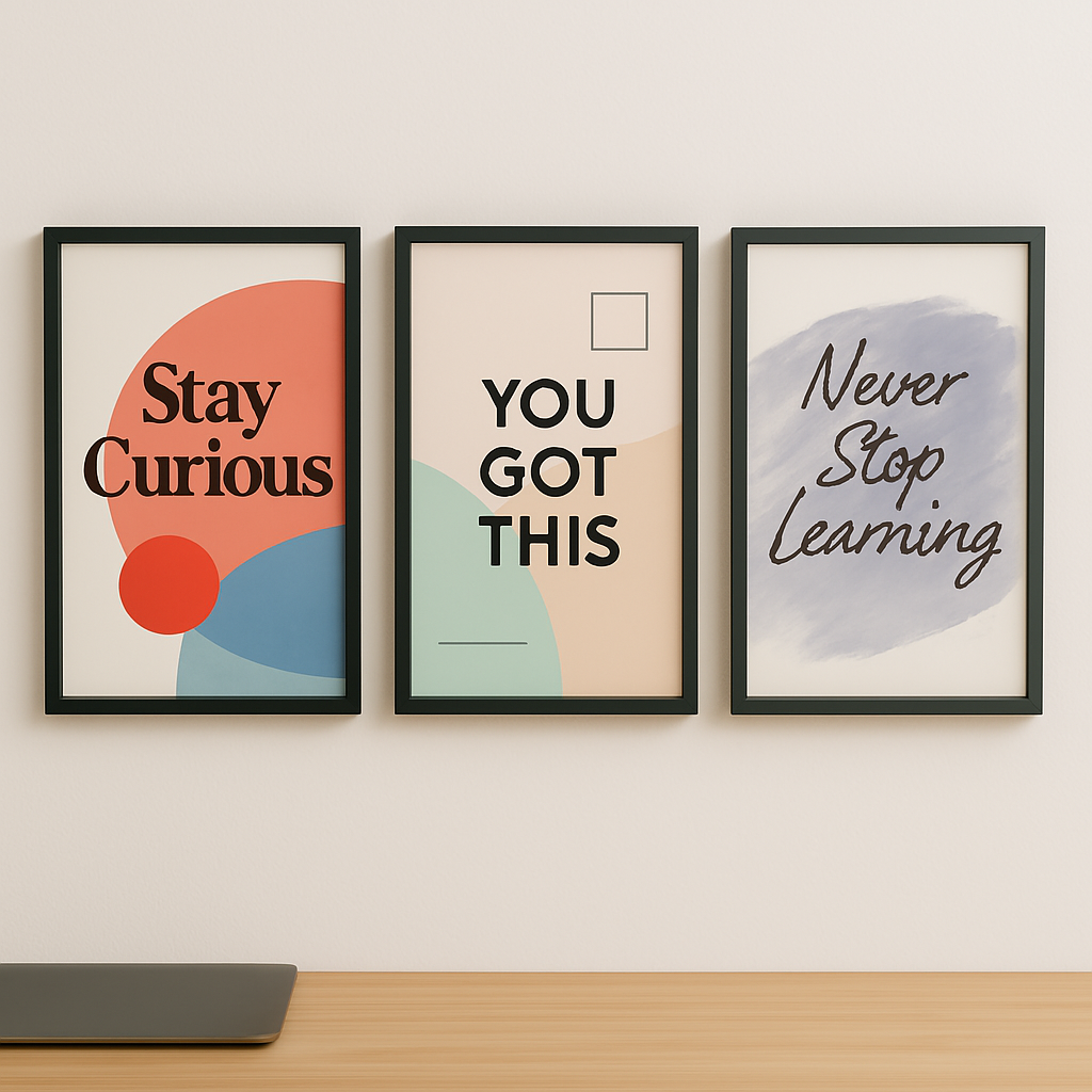 Everyday Growth – Modern Motivational Wall Art Set (Set of 3)