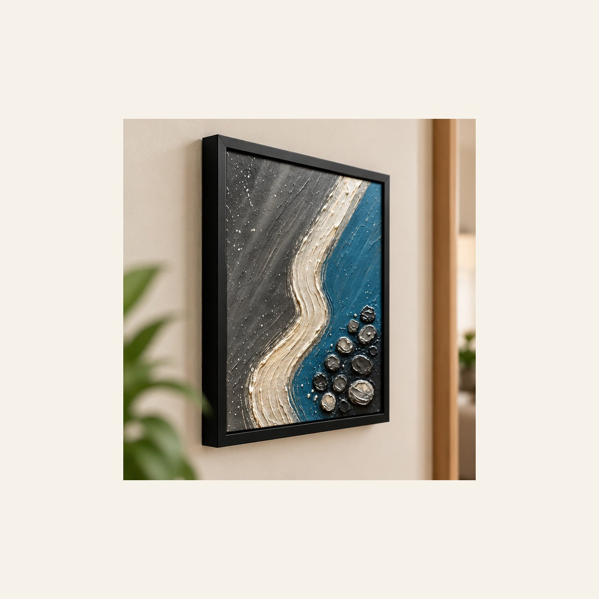 Abstract River – Modern Textured Wall Art | Wallfox – framed wall art