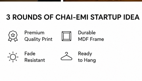 3 Rounds of Chai-EMI Startup Idea | Motivational Wall Frame