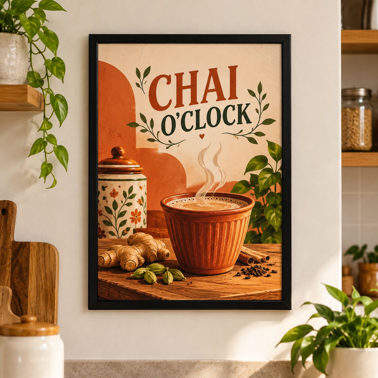 Chai O'Clock – Indian Kitchen Framed Wall Art
