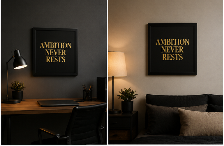 Ambition Never Rests | Premium Motivational Wall Frame