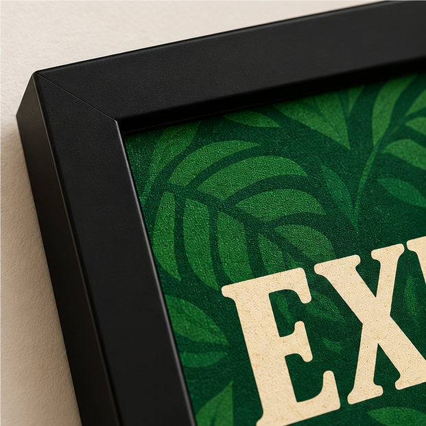 Explore the Wild Elephant Wall Art for Kids Room | Green Jungle Animal Poster | Black Frame | Wallfox