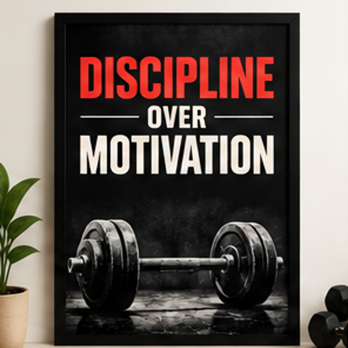 WALLFOX gym frame primary framed artwork in black frame