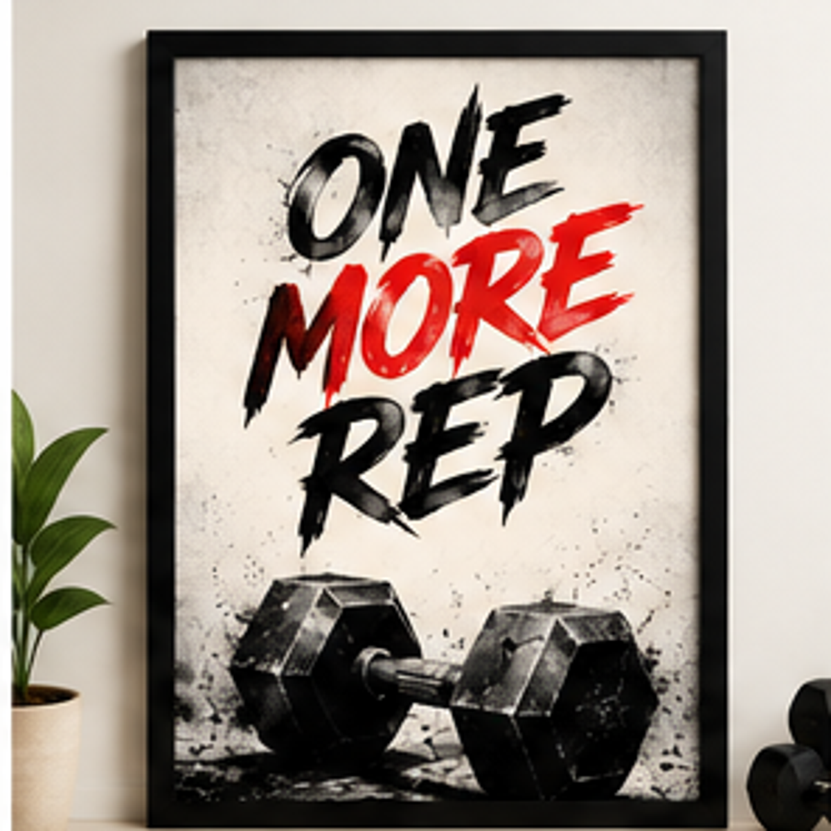 WALLFOX gym frame primary framed artwork in black frame
