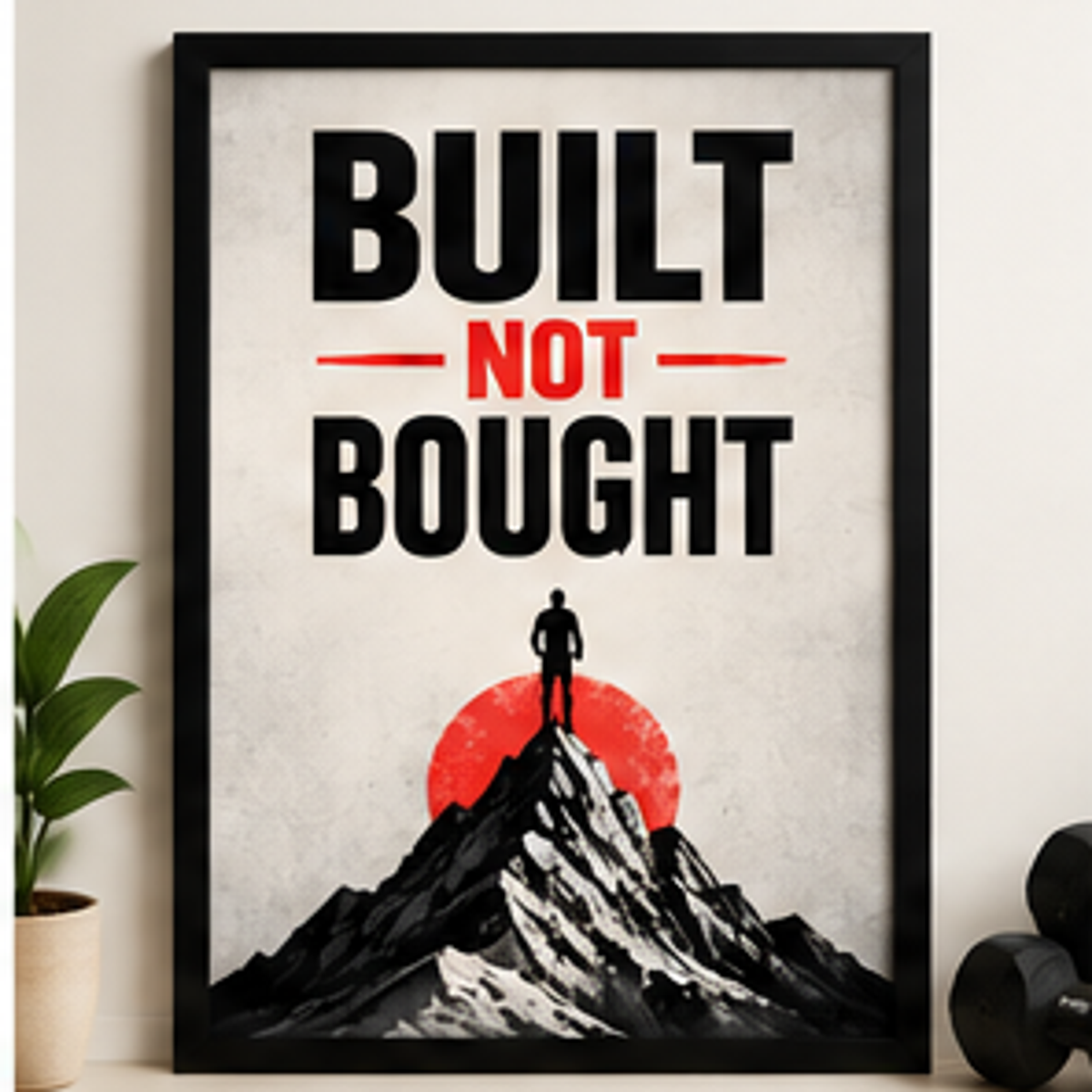 WALLFOX gym frame primary framed artwork in black frame