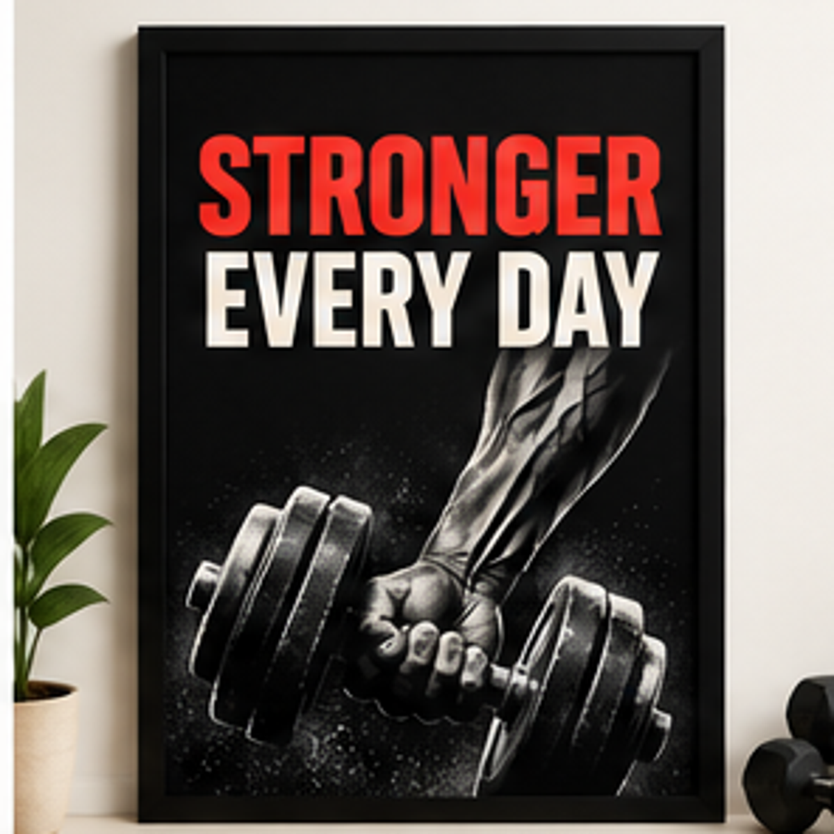 WALLFOX gym frame primary framed artwork in black frame
