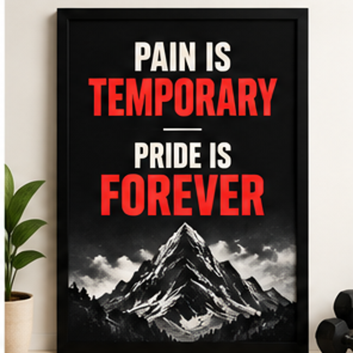 WALLFOX gym frame primary framed artwork in black frame