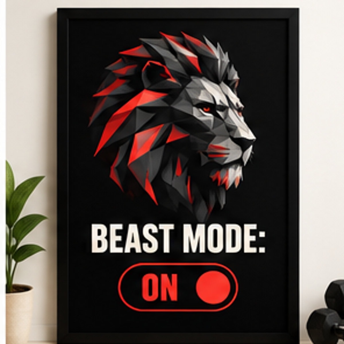 WALLFOX gym frame primary framed artwork in black frame