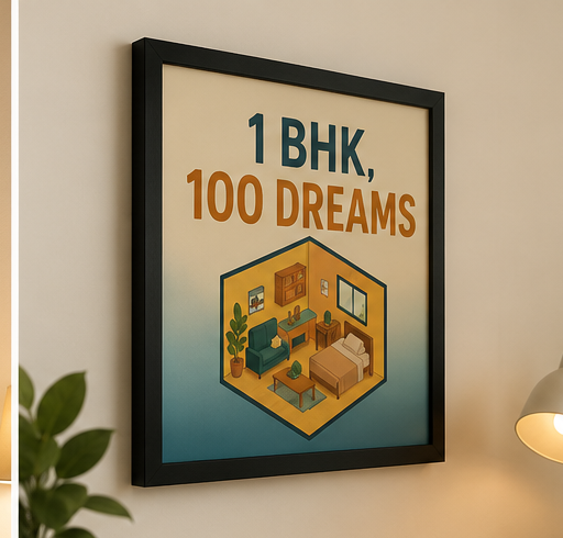 1 BHK, 100 Dreams | Motivational Wall Frame