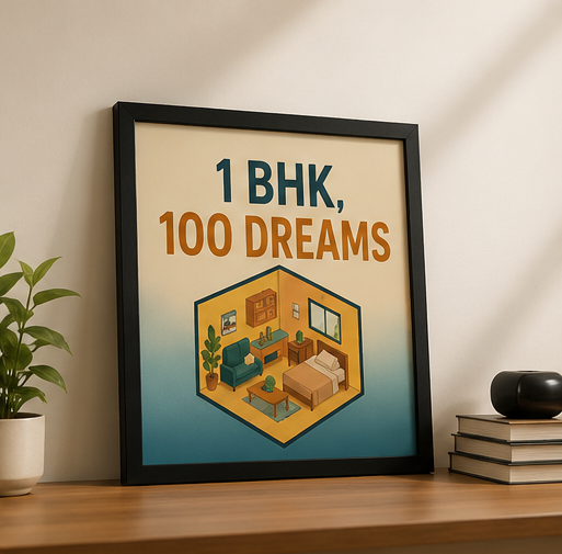 1 BHK, 100 Dreams | Motivational Wall Frame