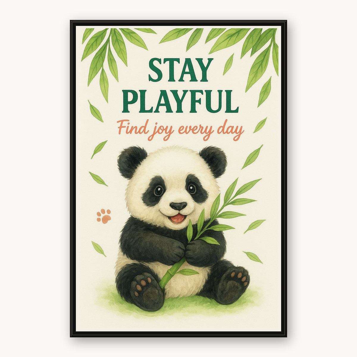 Stay Playful – Panda Nursery Wall Art