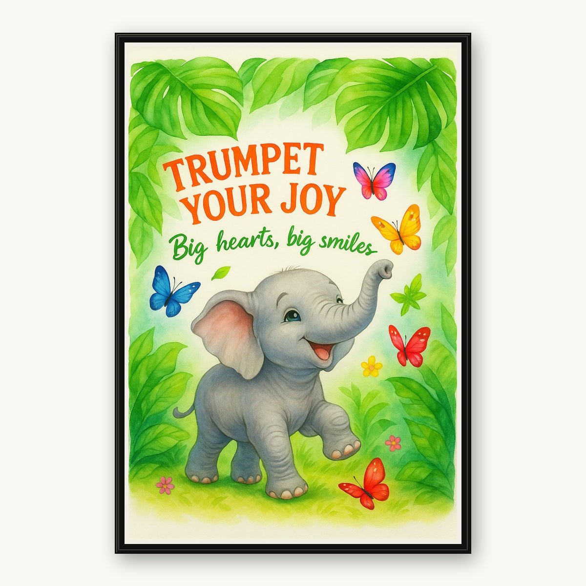 Trumpet Your Joy – Elephant Kids Room Wall Art