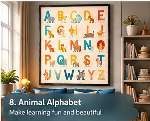 Animal Alphabet – Educational Kids Wall Art