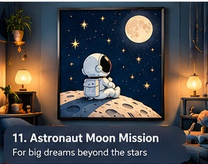 Astronaut Moon Mission – Space Wall Art for Teens