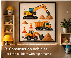 Construction Vehicles – Truck & Digger Wall Art