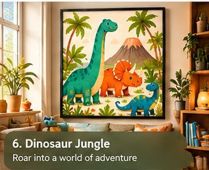 Dinosaur Jungle – Prehistoric Kids Wall Art
