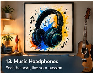 Music Headphones – Teen Bedroom Wall Art