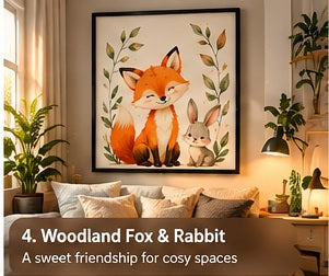 Woodland Fox & Rabbit – Animal Wall Art