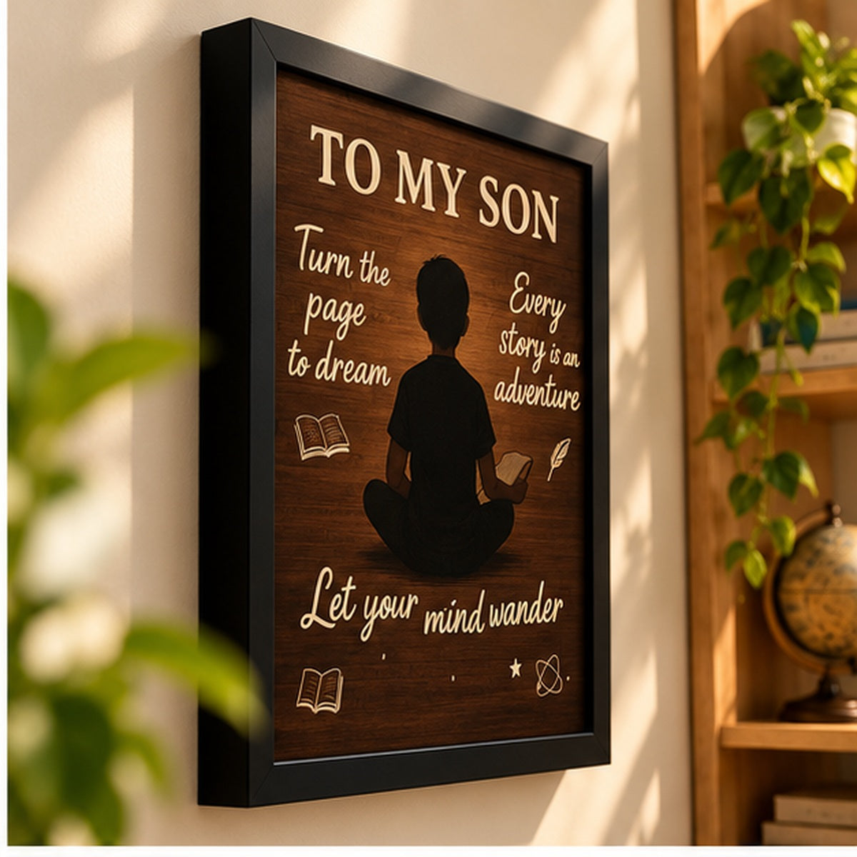 To My Son Reading and Imagination Wall Art – framed wall art